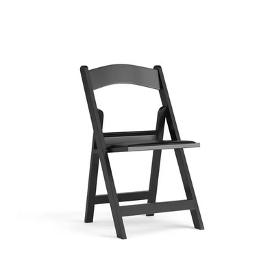 Hercules Series 1000 Lb. Capacity Black Resin Folding Chair with Black Vinyl Pad