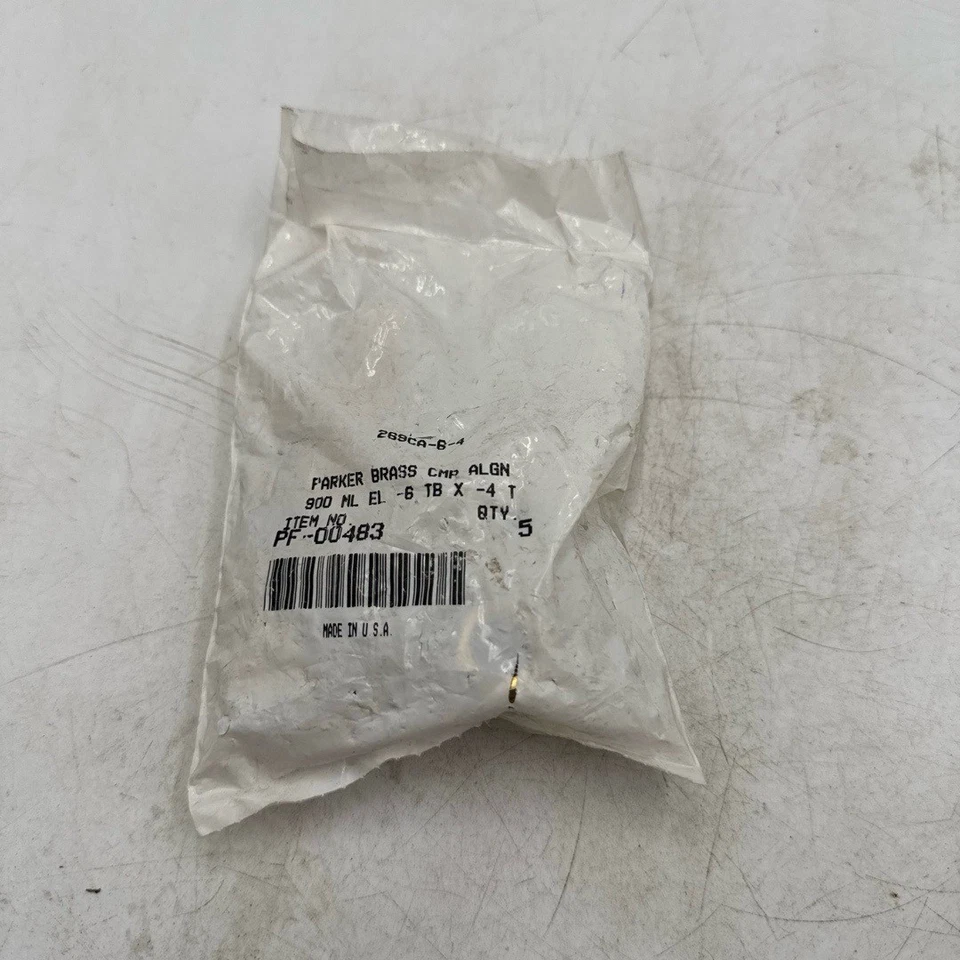 PARKER 269CA-6-4 BRASS 90 Degree Elbow Fittings 3/8" OD x 1/4" Thread (5PK) - Image 2 of 4