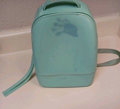 Deluxity Los Angeles Mint Green Jelly Small Backpack Bag 9×7×4'' Stain on Front