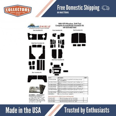 Complete Interior Insulation Kit for 1968-1978 Volkswagen Microbus Soft Top Van