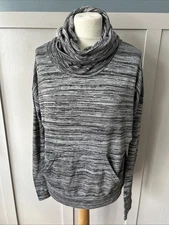 Bench Size S/10 Grey Marl Long Thumb Hole Sleeve Oversized Neck Women’s Jumper