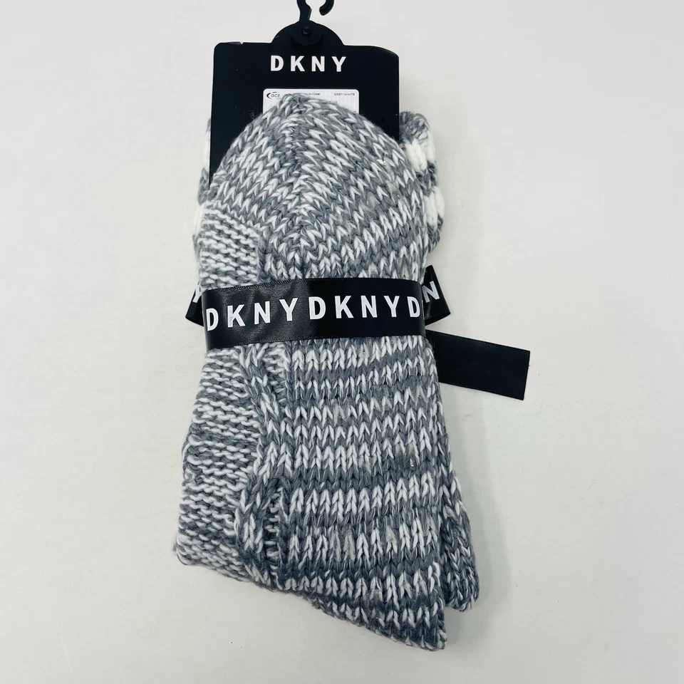 Zapato DKNY Mujer Talla 4-10 Varsity Rayas Tejido Zapatilla Calcetines en Gris/Blanco 2249 Foto 4 de 4