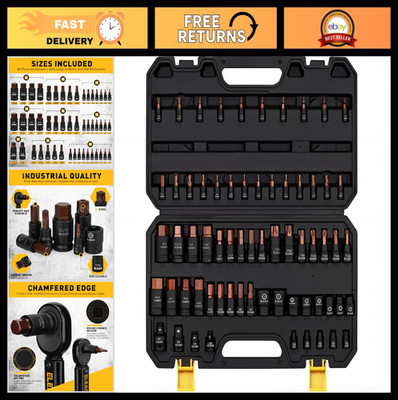 66-Piece Torx & Hex Bit Socket Set, CR-V & S2 Steel, T8-T70 E4-E24, High Torque,