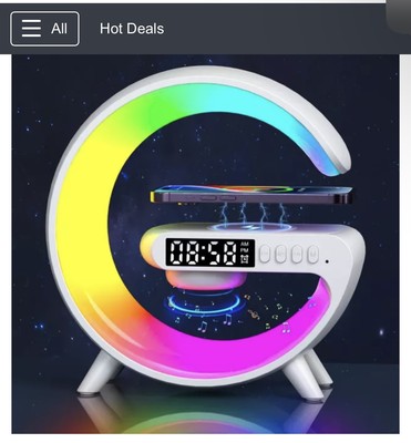 Wireless Charger Speaker Clock with 6 Lighting Modes and Fast Charging