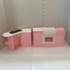 Vintage 1996 Barbie Kitchen Set for Folding Pretty House Incomplete