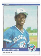 1984 Fleer Baseball Tony Fernandez Rookie Card #152 Toronto Blue Jays RC. rookie card picture