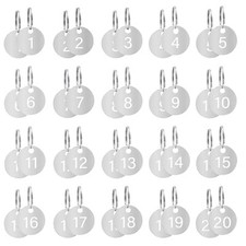 40 Pcs Number Key Tags, Round Metal Key Tags with Rings Hollowed Number ID