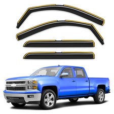 Window Rain Guards for 2014-2018 Chevy Silverado/GMC Sierra Crew Cab Breejo...