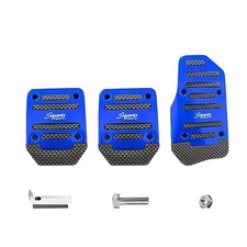 3PCS Non-Slip Car Pedal Pads, Manual Gearbox Gas Pedal Brake Pedal Blue Manual