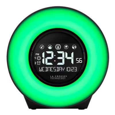 Color Mood Light Desk Clock with 5-Soothing Nature Sounds and USB Port