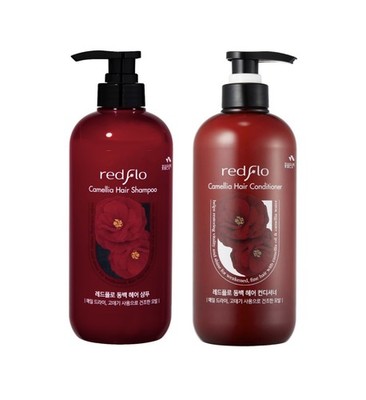 SOMANG REDFLO CAMELLIA HAIR SHAMPOO 750ml + CONDITIONER 750ml SET (FREE GIFT!)