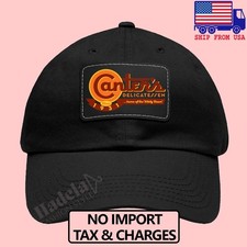 Canter's Delicatessen Black Dad Hat with Leather Patch - Adjustable Size