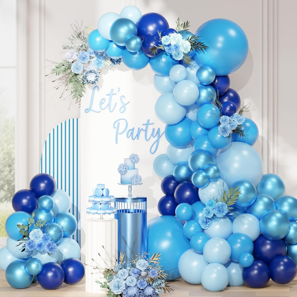 Qifu Luftballons Girlande Blau, 113 Pcs Blaue Luftballons Geburtstag Mit Luftbal-image