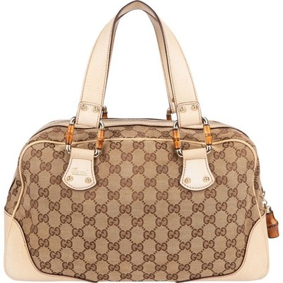 Gucci Monogram GG Diana Bamboo Boston Handbag Tasche