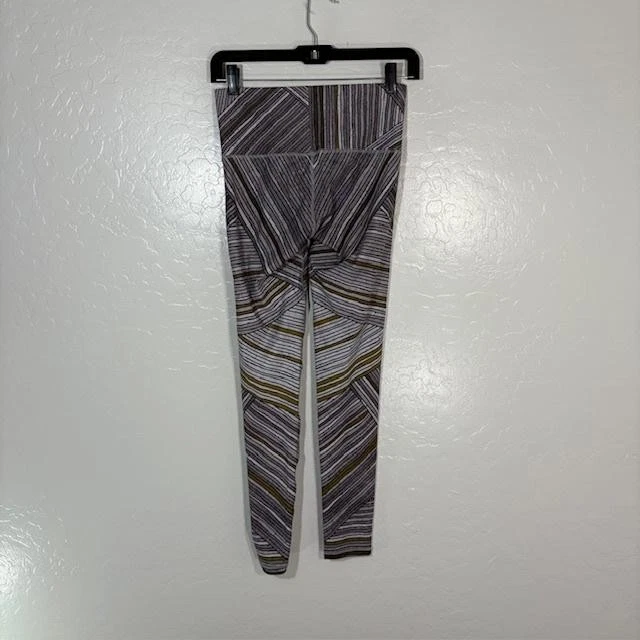 Leggings Niyama Sol Mujer Pequeños Gris Marrón Abstracto Rayas Tiro Alto Yoga Foto 3 de 4