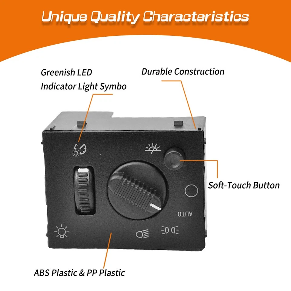 Interruptor de faros y botón de interruptor de luz antiniebla para 03-07 Chevy Silverado GMC Sierra Foto 4 de 4