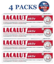 4 Pack Lacalut Aktiv Daily Toothpaste for Bleeding Gums 75 ml Made in Germany
