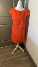 Eliza J Womens Coral Dress WITH POCKETS SIZE 6 SHORT SLEEVE LINED BACK ZIPPER