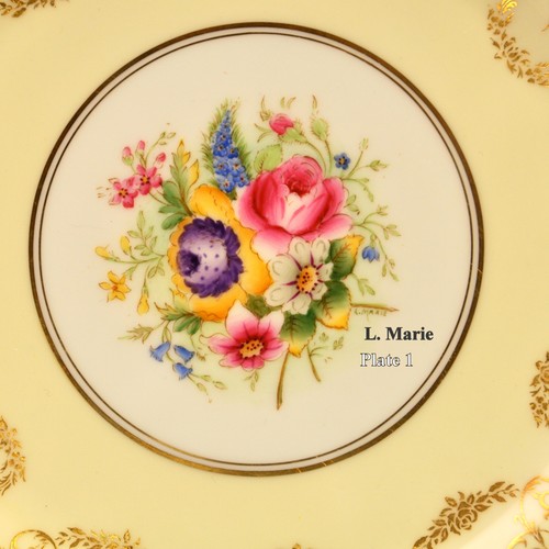 Royal Worcester 4 Dinner Plates 10 1/2" HandPainted Dark Cobalt w/Gold 1940-1941 - Picture 7 of 16
