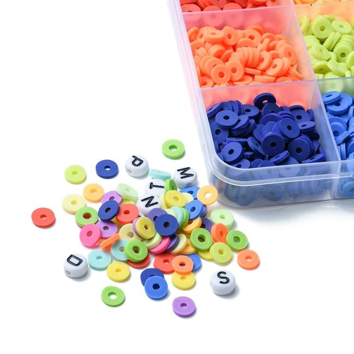 DIY Heishi Word Bracelet Making Kit, Including Disc/Flat Round Polymer Clay - Picture 8 of 10
