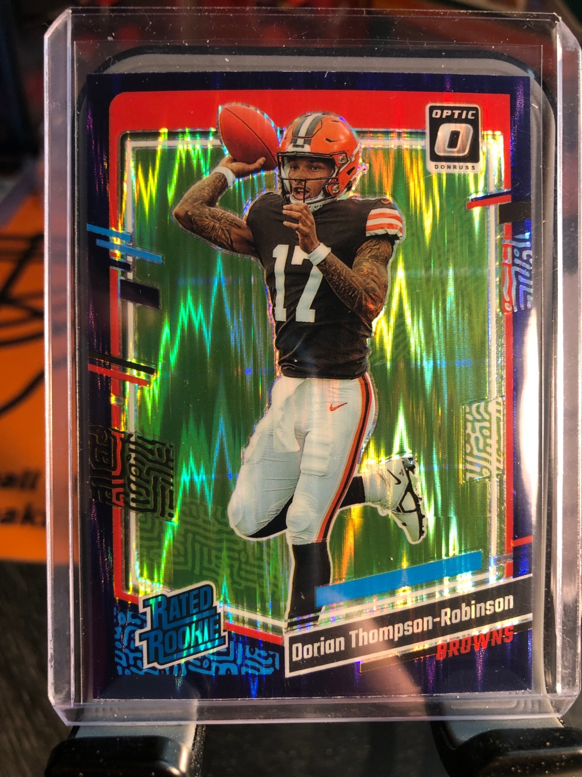 2023 Donruss Optic Dorian Thompson-Robinson Rated Rookie #225 Purple Shock(RC)