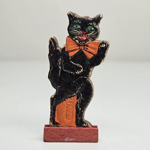 Altes Vintage Antik Halloween Deutsches Kegelspiel Schwarze Katze Germany 20er Jahre - Bild 21 von 22