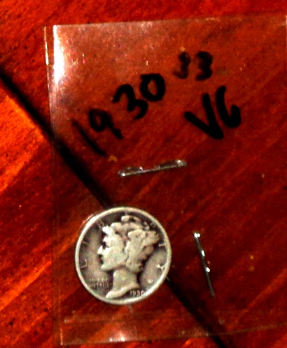 1930  SILVER MERCURY DIME - GRADES "VERY GOOD"