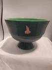 RED WING Pottery MCM footed compote Model 838 6 "  Tall 8" Across.  BLUE GREEN
