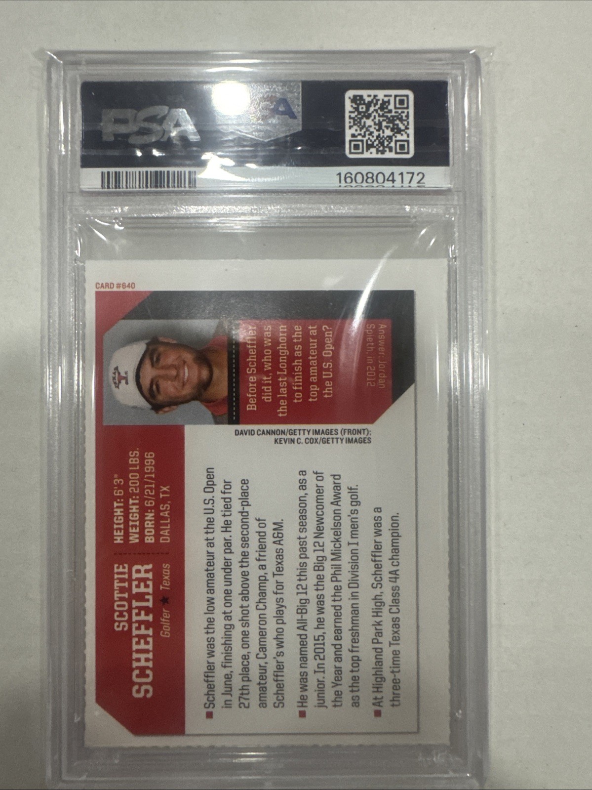 Sports Illustrated Kids 2017 Scottie Scheffler #640 PSA 5 Golf Card view 2