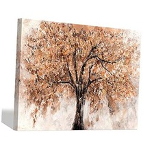 Abstract Tree Canvas Wall Art: Trees Picture Decor 16L" x 11W" Orange, Yellow