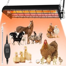 Large Chicken Coop Heater Lamp 400W, 12000H Carbon Fiber Chicks Brooder Plate wi
