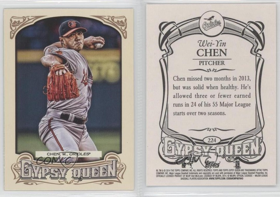 2014 Topps Gypsy Queen Wei-Yin Chen #224 0f8 | eBay