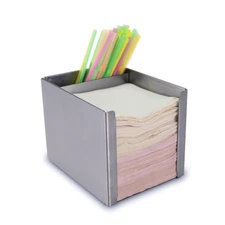 Stainless Steel Bar Caddy Holder with 2 Compartments for Napkins Accessories