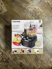 Salter Compact Prep Pro Food Processor Black 8in1 Compact Bowl Lid 3 Year Mini