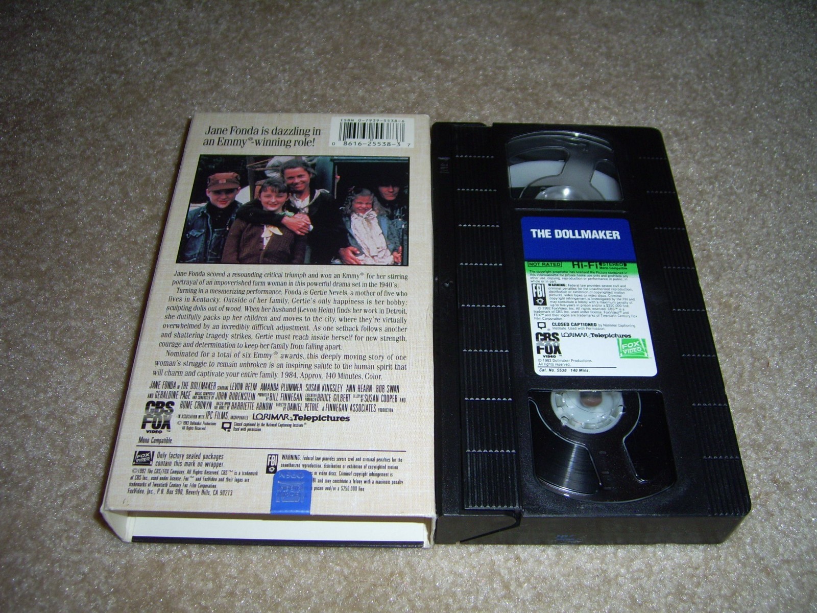 The Dollmaker VHS, Jane Fonda. Not On Dvd.Playhouse Video, CBS/FOX Very