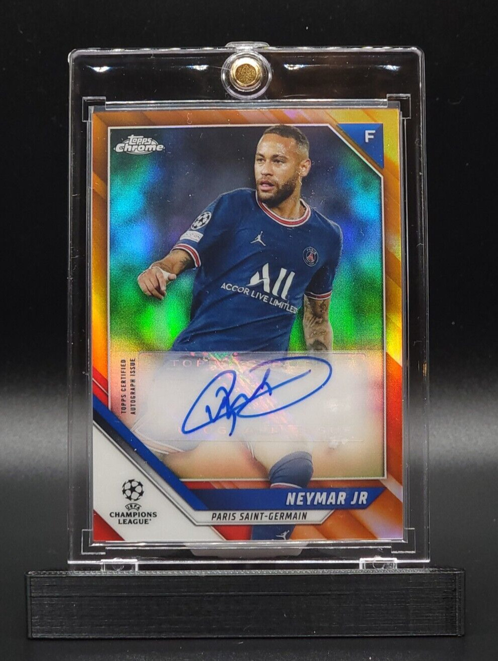 2021-22 Topps UEFA Champions League Chrome NEYMAR JR Orange Refractor /25 PSG