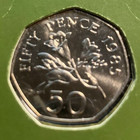 elf Guernsey 50 Pence 1985 Freesia Flower — photo 1