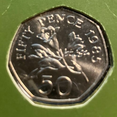 elf Guernsey 50 Pence 1985 Freesia Flower