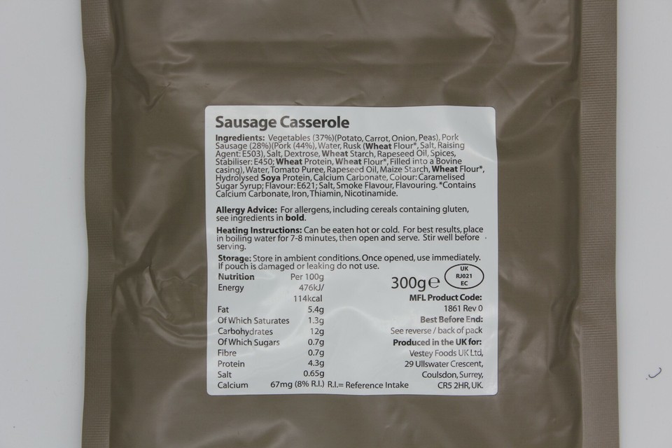 BRITISH ARMY MOD RATION PACKS MEALS MRE EMERGENCY FOOD SUPPLIES READY ...