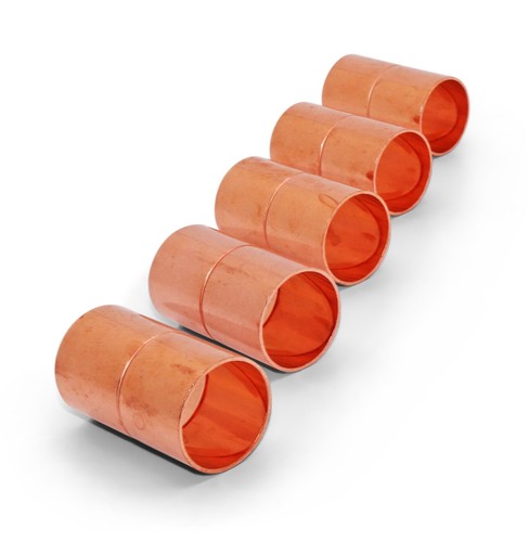 7/8" OD HVAC Copper Coupling with Rolled Stop, W01034 / C165-0100 , Pack of (5)