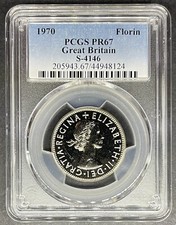 1970 Proof Great Britain Two Shillings Florin PCGS PR-67, Buy 3 Items Get $5 Off