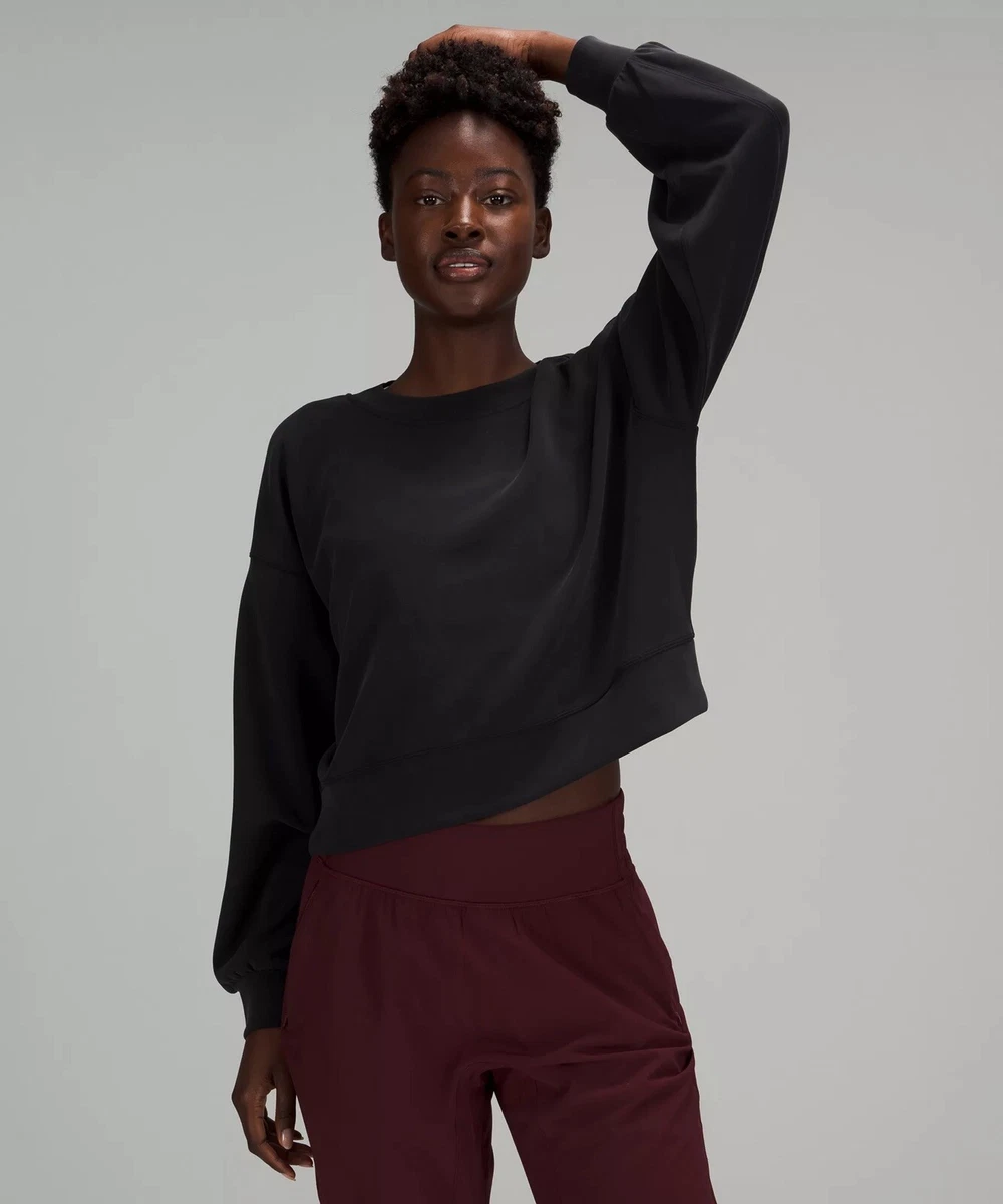 💕Lululemon Perfectly Oversized Cropped Crew *Softstreme™black