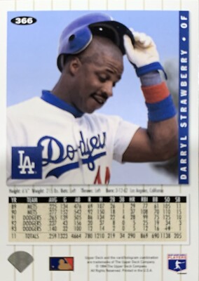 1994 Upper Deck Collectors Choice Darryl Strawberry Los Angeles