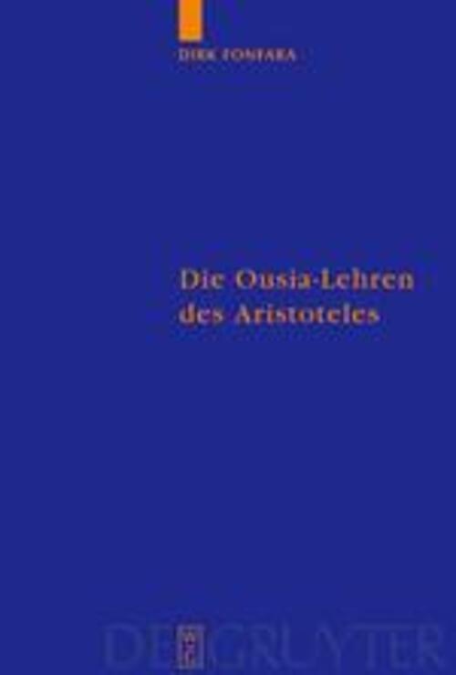 Thumbnail - Dirk Fonfara | Die Ousia-lehren Des Aristoteles | Buch | Deutsch