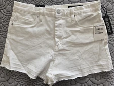 NWT BlankNYC High Rise White Denim Shorts, The Lenox, Vodka Soda MSRP $68, Sz 29