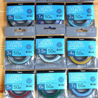 Tiemco 100% Fluorocarbon 50m Tippet  0,10 - 0,28mm Vorfachmaterial Made in Japan