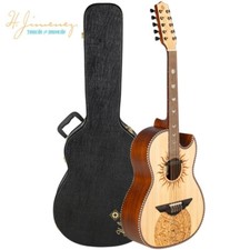 H. Jimenez LBQ1GXE-MC Mexica Calendar Bajo Quinto Guitar Natural With Hard Case