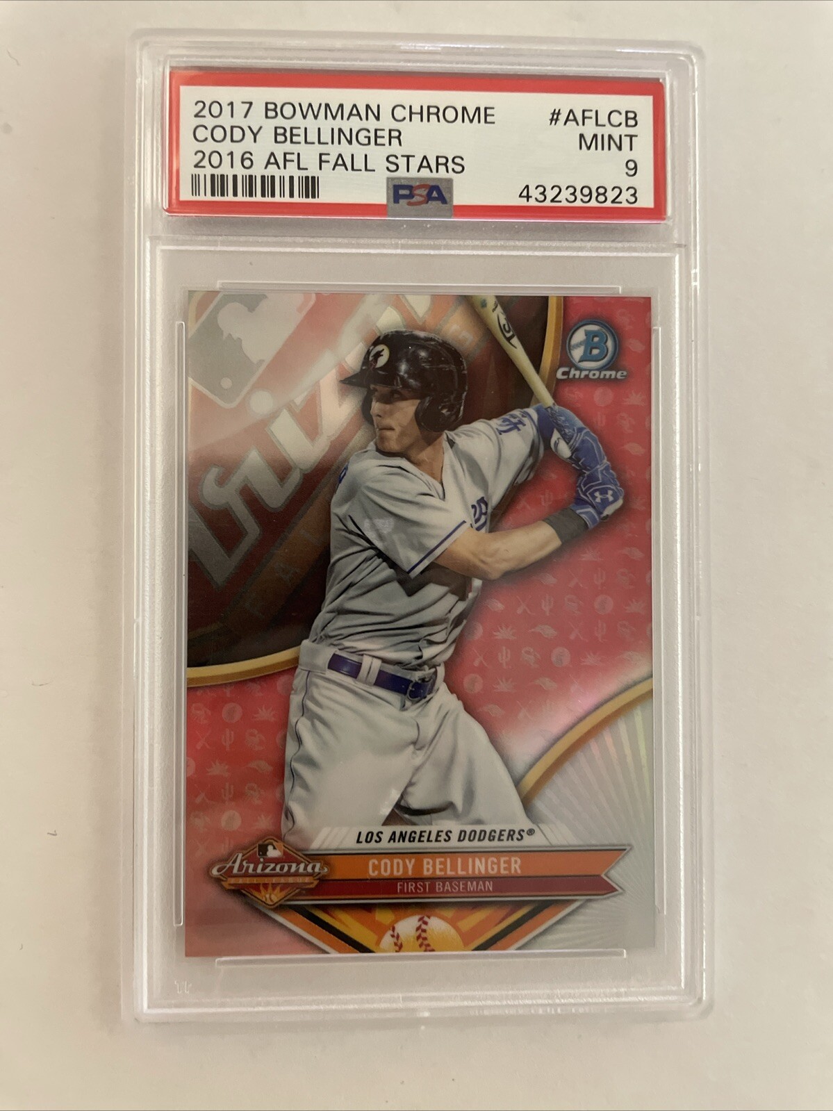 2017 Bowman Chrome 2016 AFL Fall Stars Cody Bellinger PSA 9 MINT Rookie RC