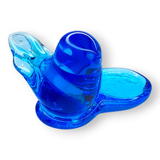 Leo Ward Bluebird of Happiness Blue Glass Bird Figurine Votive Signed 1988