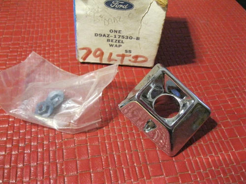 NOS 1979 Ford LTD, Victoria left drivers remote mirror chrome bezel